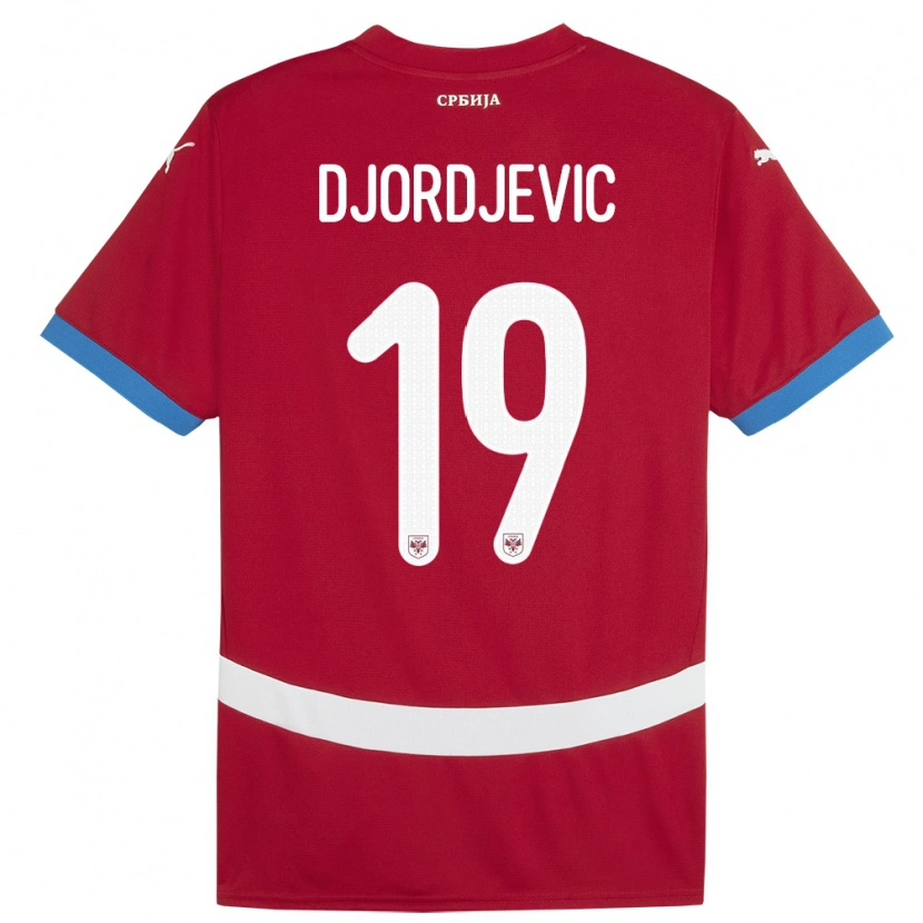Danxen Kinder Serbien Luka Djordjevic #19 Rot Heimtrikot Trikot 24-26 T-Shirt