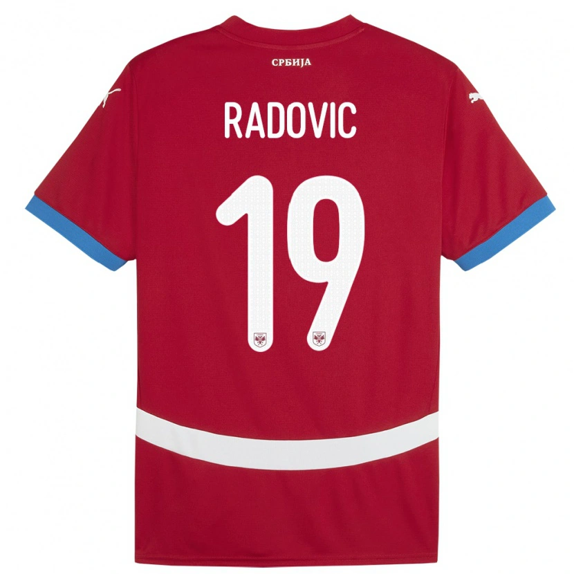 Danxen Kinder Serbien Dusan Radovic #19 Rot Heimtrikot Trikot 24-26 T-Shirt