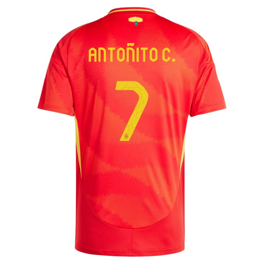 Danxen Kinder Spanien Antoñito Cordero #7 Rot Heimtrikot Trikot 24-26 T-Shirt