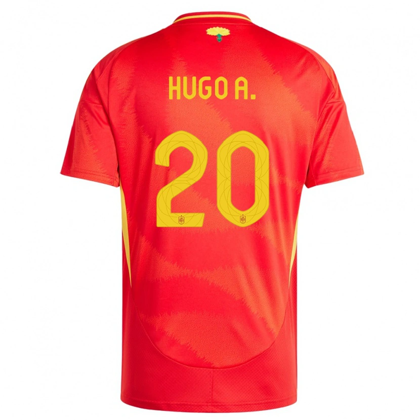 Danxen Kinder Spanien Hugo Álvarez #20 Rot Heimtrikot Trikot 24-26 T-Shirt