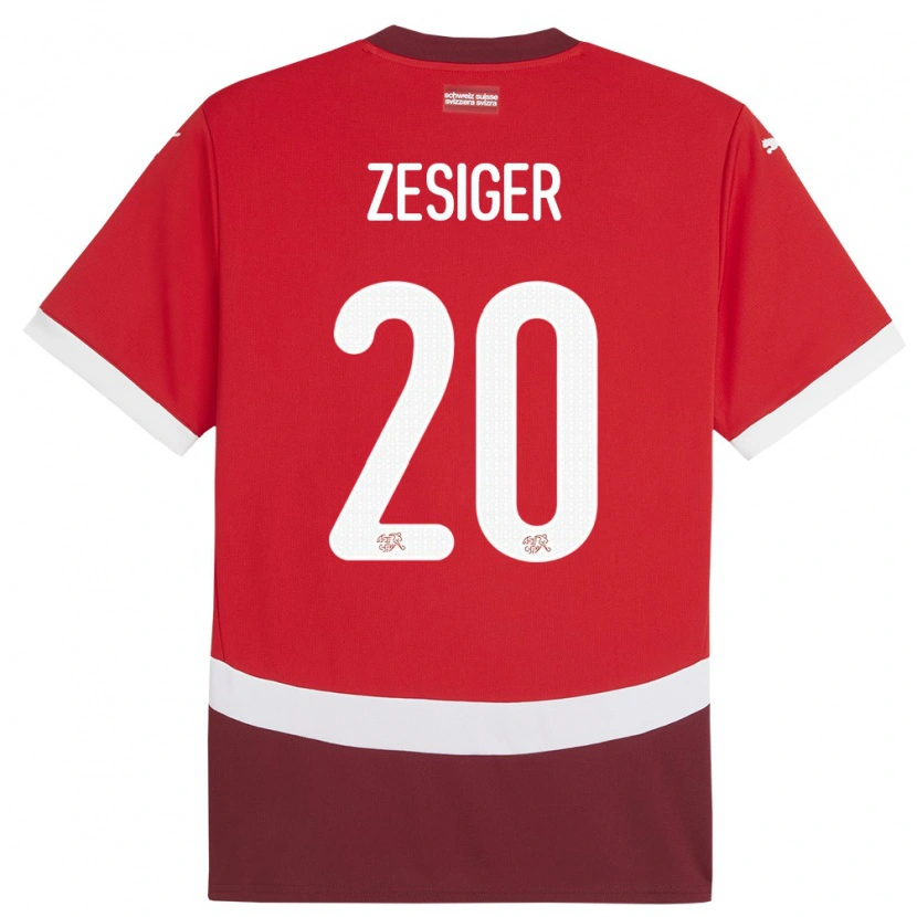 Danxen Kinder Schweiz Cédric Zesiger #20 Rot Heimtrikot Trikot 24-26 T-Shirt