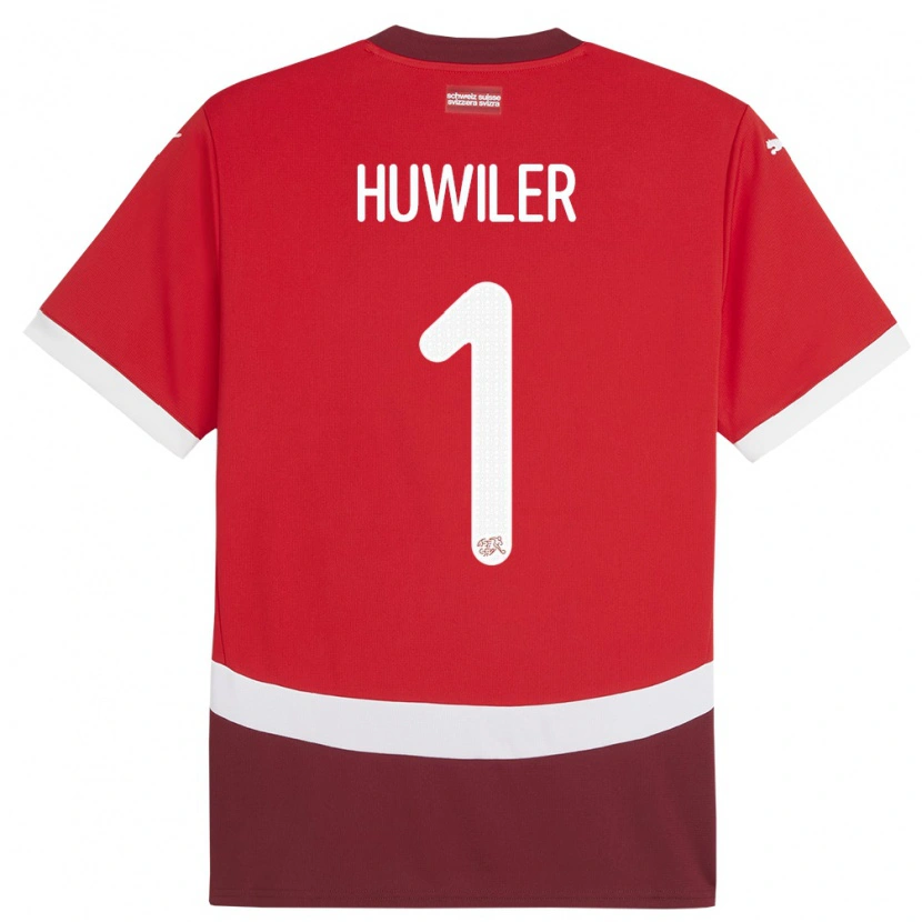 Danxen Kinder Schweiz Lionel Huwiler #1 Rot Heimtrikot Trikot 24-26 T-Shirt