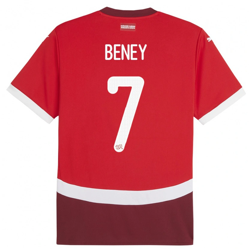 Danxen Kinder Schweiz Roméo Beney #7 Rot Heimtrikot Trikot 24-26 T-Shirt