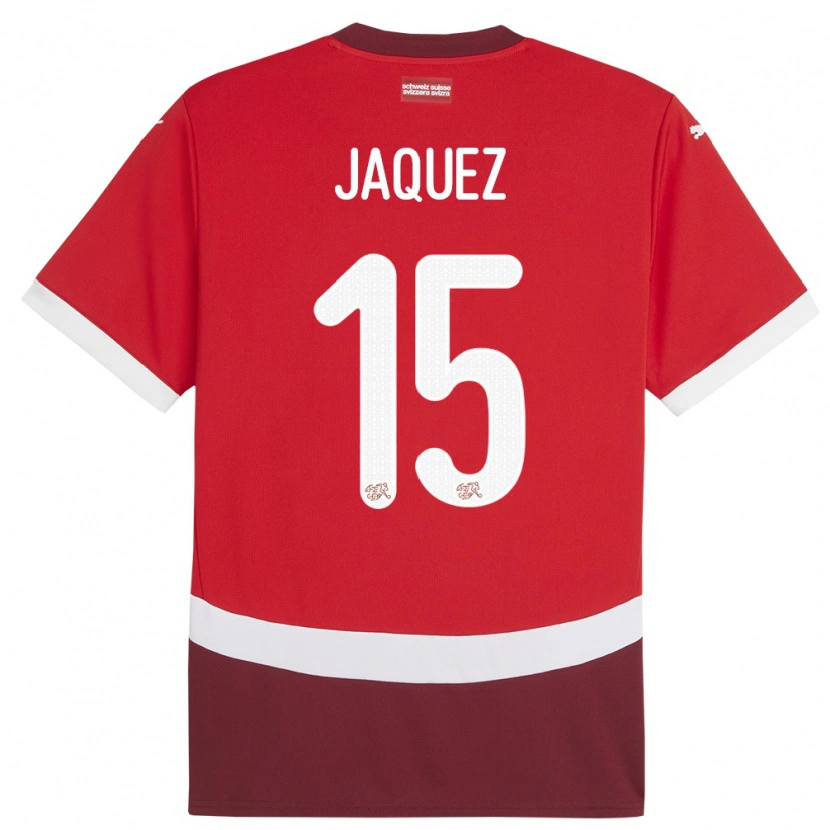 Danxen Kinder Schweiz Luca Jaquez #15 Rot Heimtrikot Trikot 24-26 T-Shirt