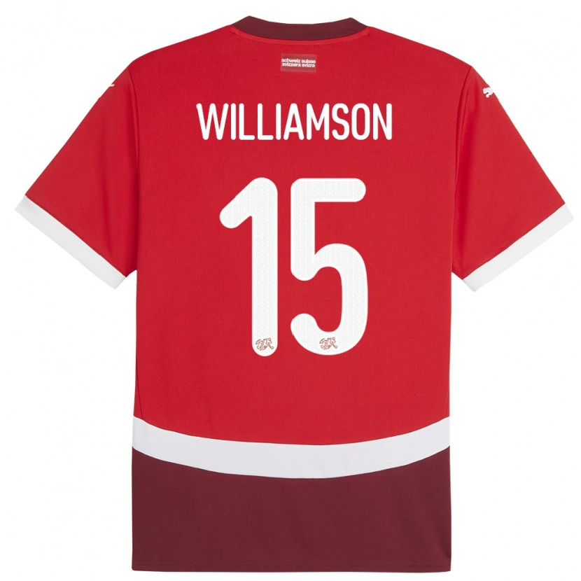 Danxen Kinder Schweiz Joachim Williamson #15 Rot Heimtrikot Trikot 24-26 T-Shirt