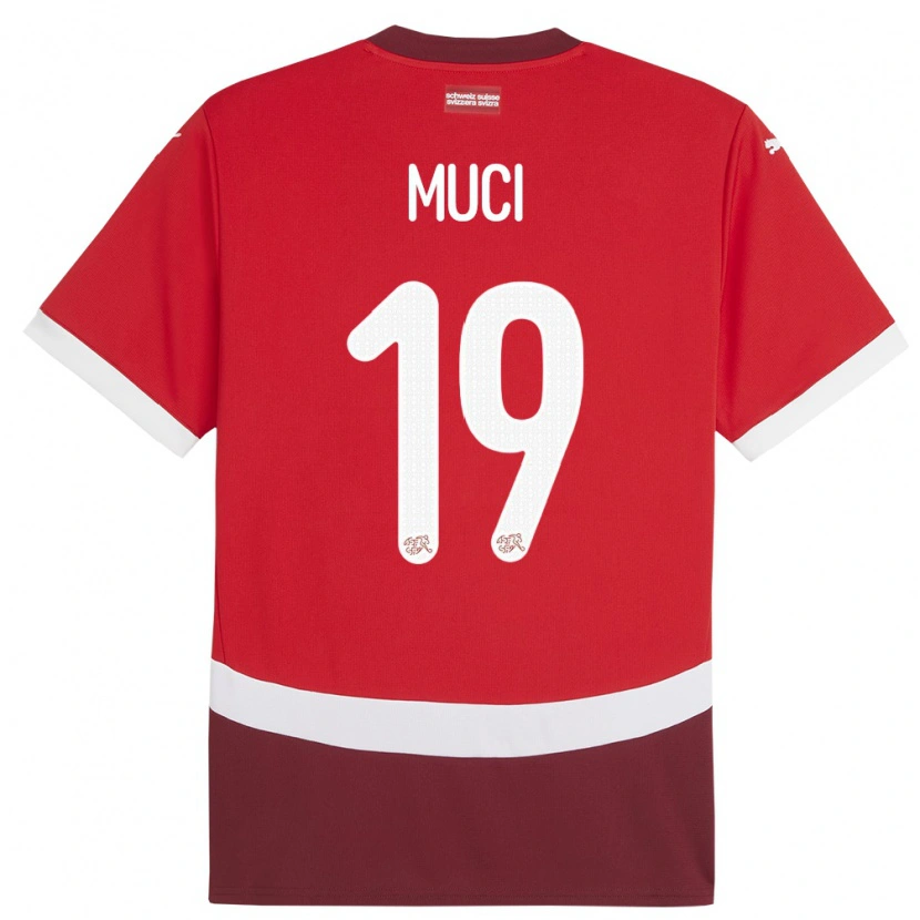 Danxen Kinder Schweiz Nikolas Muci #19 Rot Heimtrikot Trikot 24-26 T-Shirt