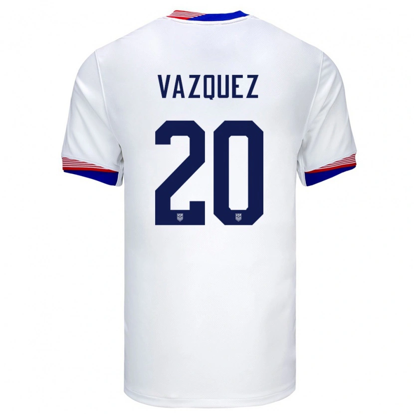 Danxen Kinder Vereinigte Staaten Brandon Vazquez #20 Weiß Heimtrikot Trikot 24-26 T-Shirt