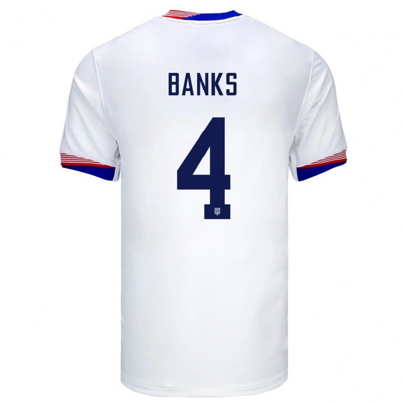 Danxen Kinder Vereinigte Staaten Noahkai Banks #4 Weiß Heimtrikot Trikot 24-26 T-Shirt