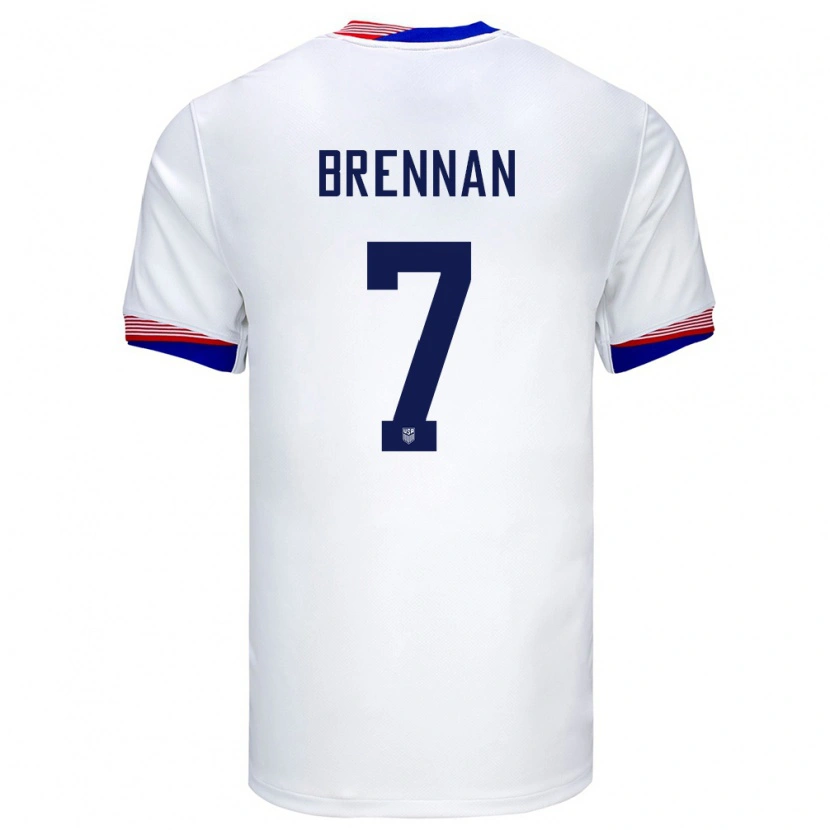 Danxen Kinder Vereinigte Staaten Luke Brennan #7 Weiß Heimtrikot Trikot 24-26 T-Shirt