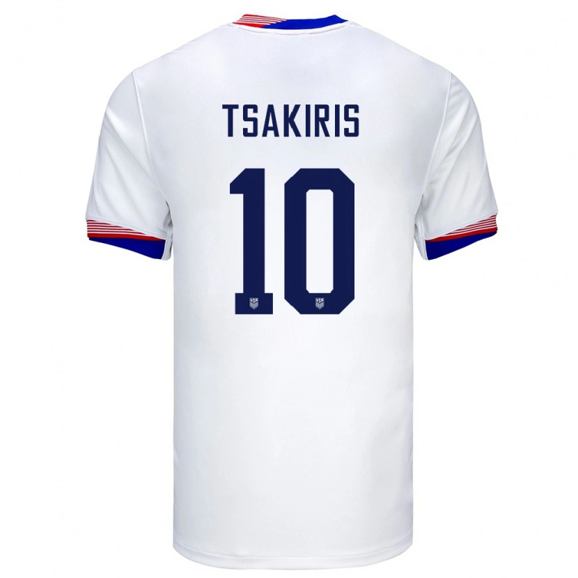 Danxen Kinder Vereinigte Staaten Niko Tsakiris #10 Weiß Heimtrikot Trikot 24-26 T-Shirt