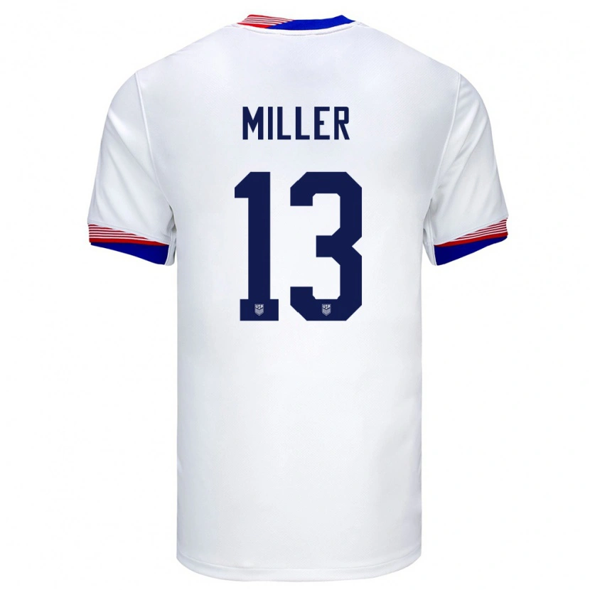 Danxen Kinder Vereinigte Staaten Peyton Miller #13 Weiß Heimtrikot Trikot 24-26 T-Shirt