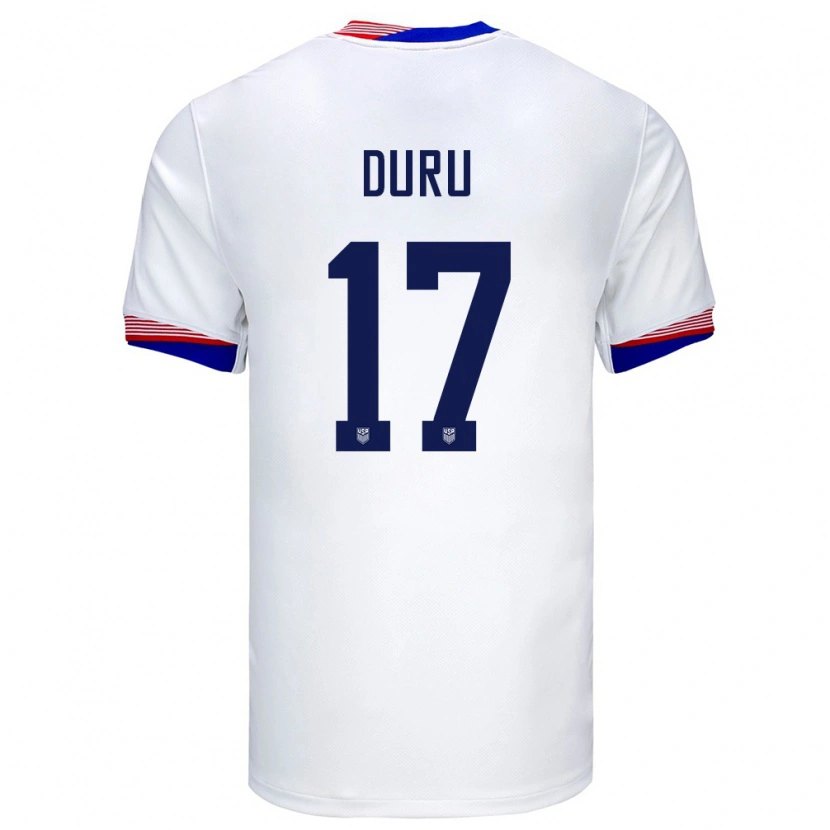 Danxen Kinder Vereinigte Staaten Leo Duru #17 Weiß Heimtrikot Trikot 24-26 T-Shirt