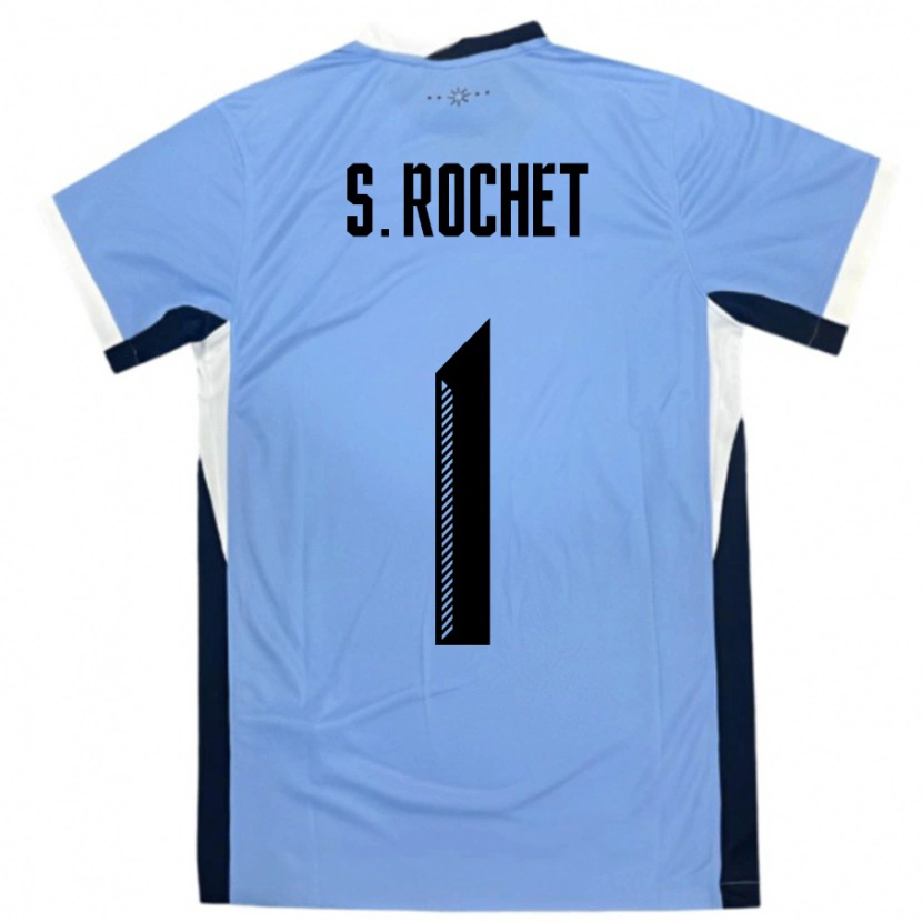 Danxen Kinder Uruguay Sergio Rochet #1 Weiß Schwarz Heimtrikot Trikot 24-26 T-Shirt