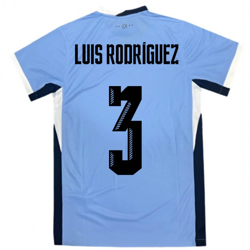 Danxen Kinder Uruguay José Luis Rodríguez #3 Weiß Schwarz Heimtrikot Trikot 24-26 T-Shirt