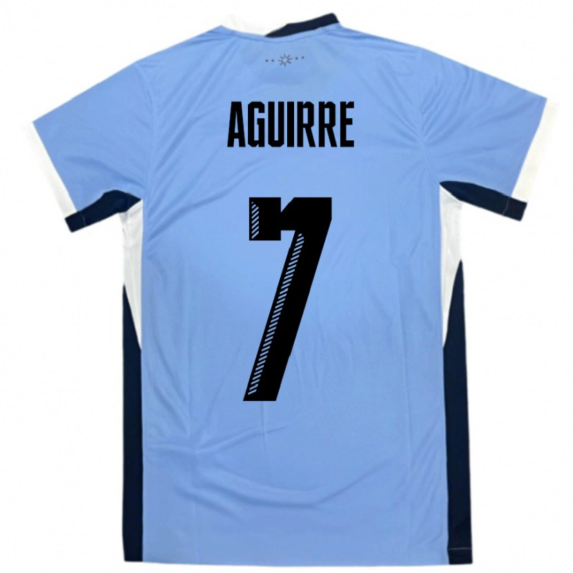Danxen Kinder Uruguay Rodrigo Aguirre #7 Weiß Schwarz Heimtrikot Trikot 24-26 T-Shirt
