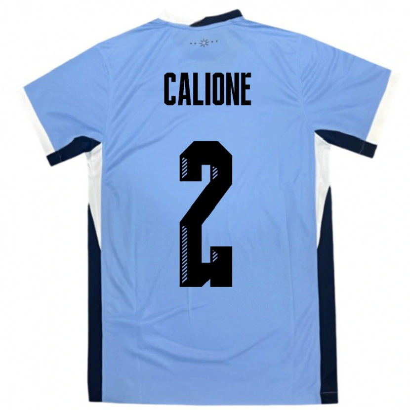 Danxen Kinder Uruguay Paolo Calione #2 Weiß Schwarz Heimtrikot Trikot 24-26 T-Shirt