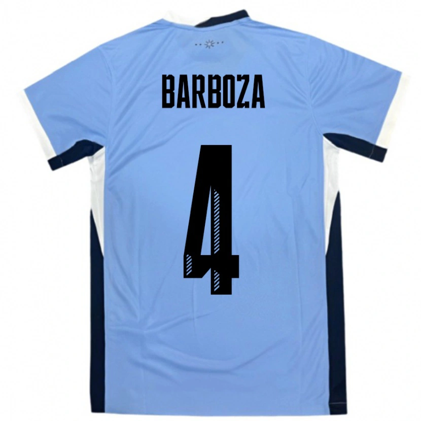 Danxen Kinder Uruguay Brian Barboza #4 Weiß Schwarz Heimtrikot Trikot 24-26 T-Shirt
