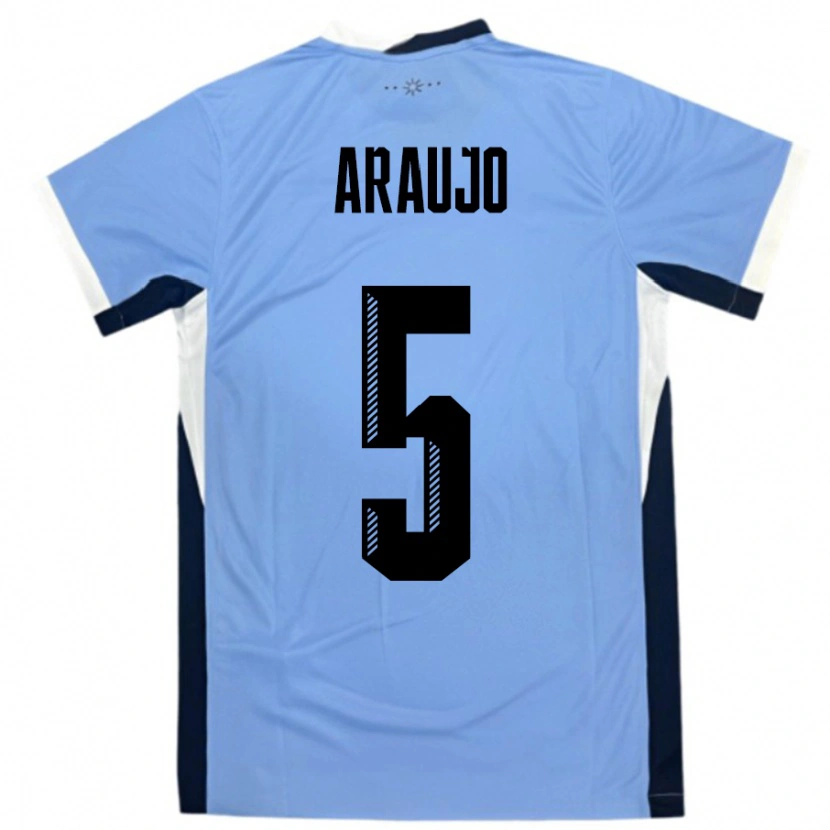 Danxen Kinder Uruguay César Araújo #5 Weiß Schwarz Heimtrikot Trikot 24-26 T-Shirt