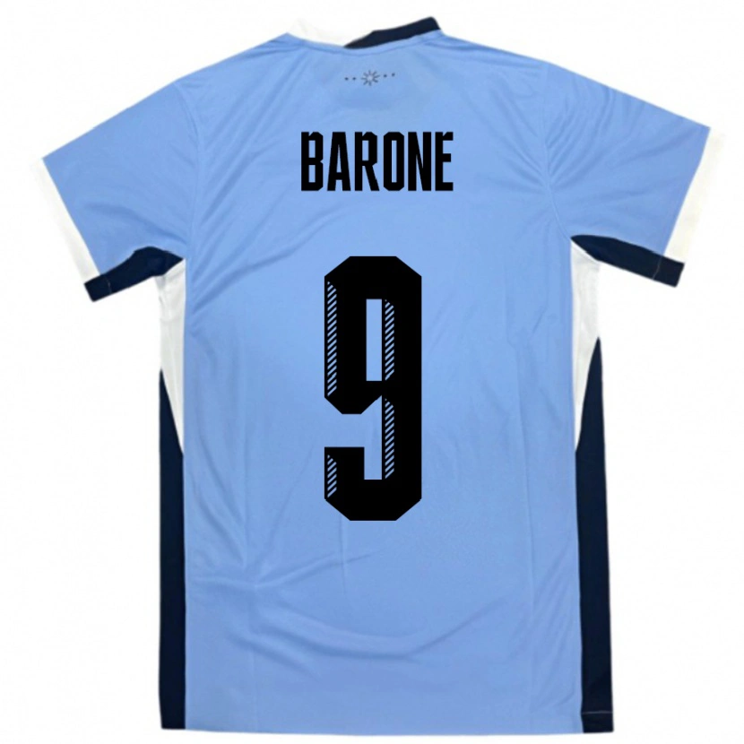 Danxen Kinder Uruguay Faustino Barone #9 Weiß Schwarz Heimtrikot Trikot 24-26 T-Shirt