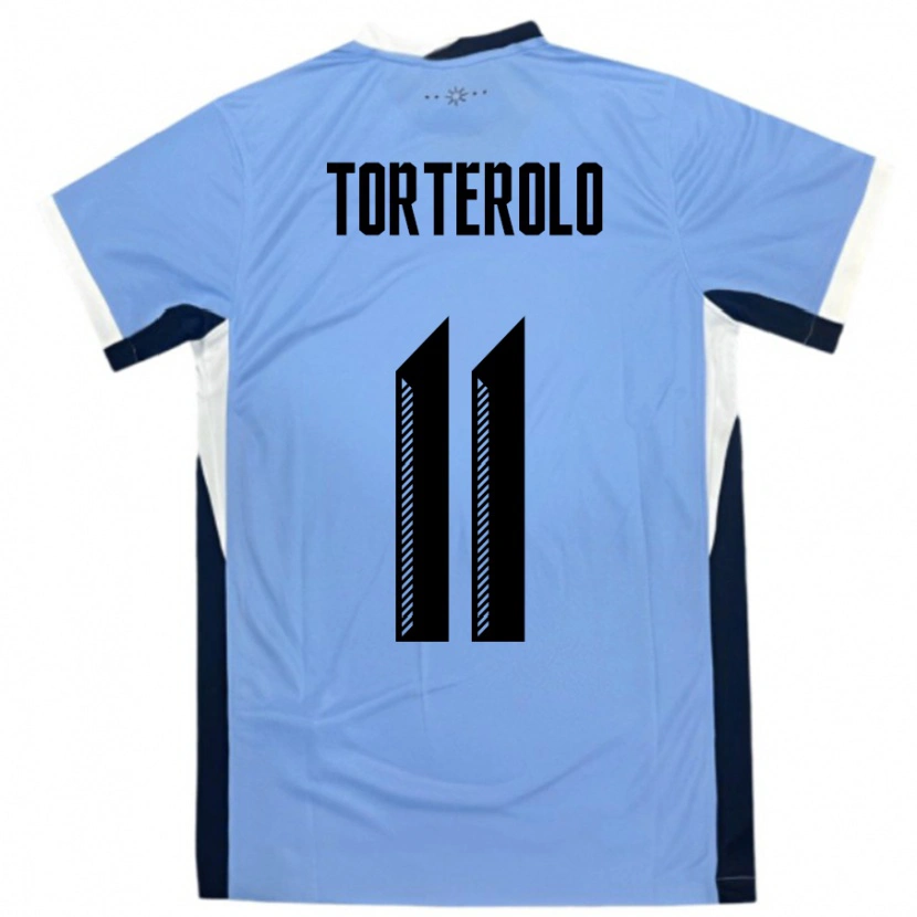 Danxen Kinder Uruguay Alan Torterolo #11 Weiß Schwarz Heimtrikot Trikot 24-26 T-Shirt