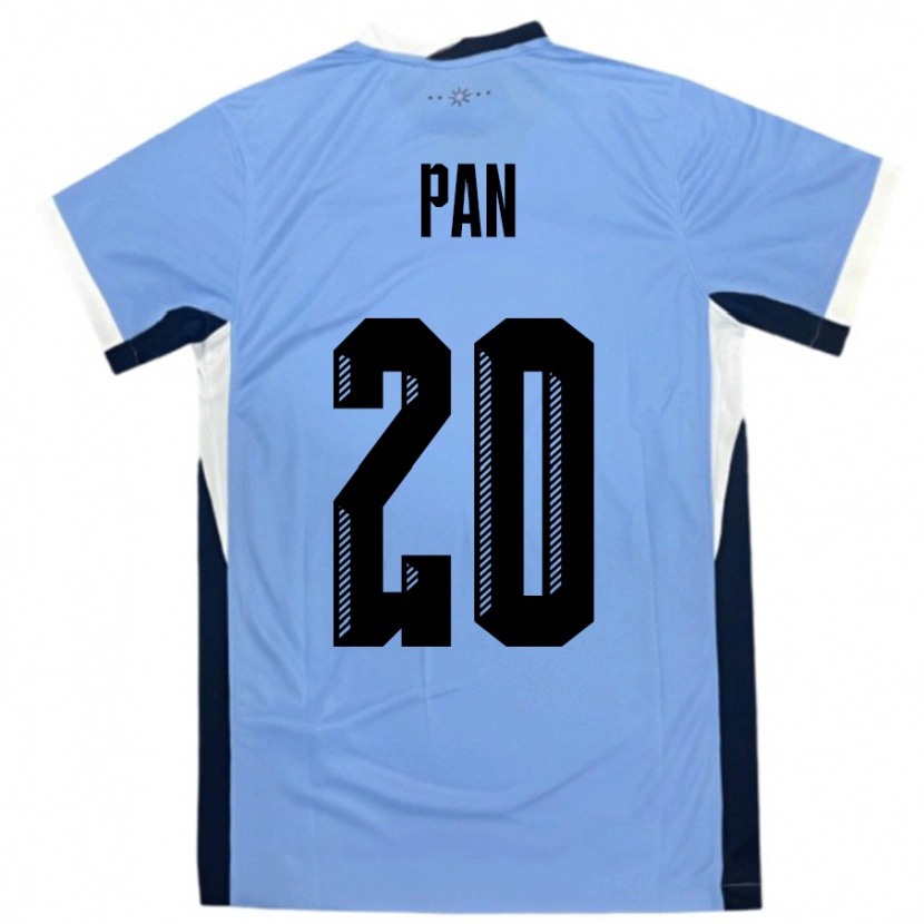 Danxen Kinder Uruguay Gonzalo Pan #20 Weiß Schwarz Heimtrikot Trikot 24-26 T-Shirt