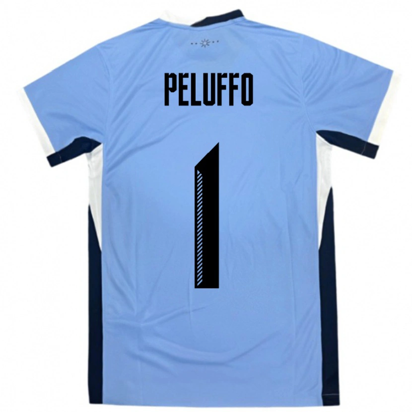 Danxen Kinder Uruguay Daniel Peluffo #1 Weiß Schwarz Heimtrikot Trikot 24-26 T-Shirt
