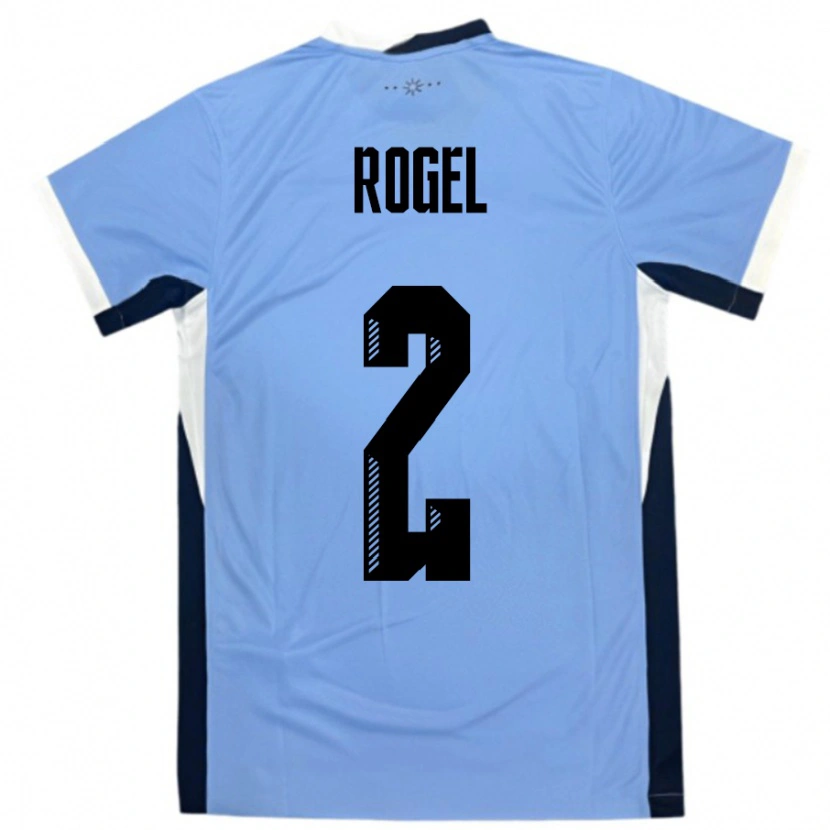 Danxen Kinder Uruguay Agustin Rogel #2 Weiß Schwarz Heimtrikot Trikot 24-26 T-Shirt
