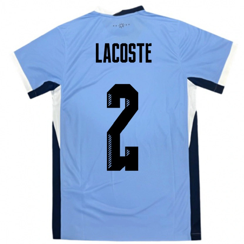 Danxen Kinder Uruguay Stephanie Lacoste #2 Weiß Schwarz Heimtrikot Trikot 24-26 T-Shirt