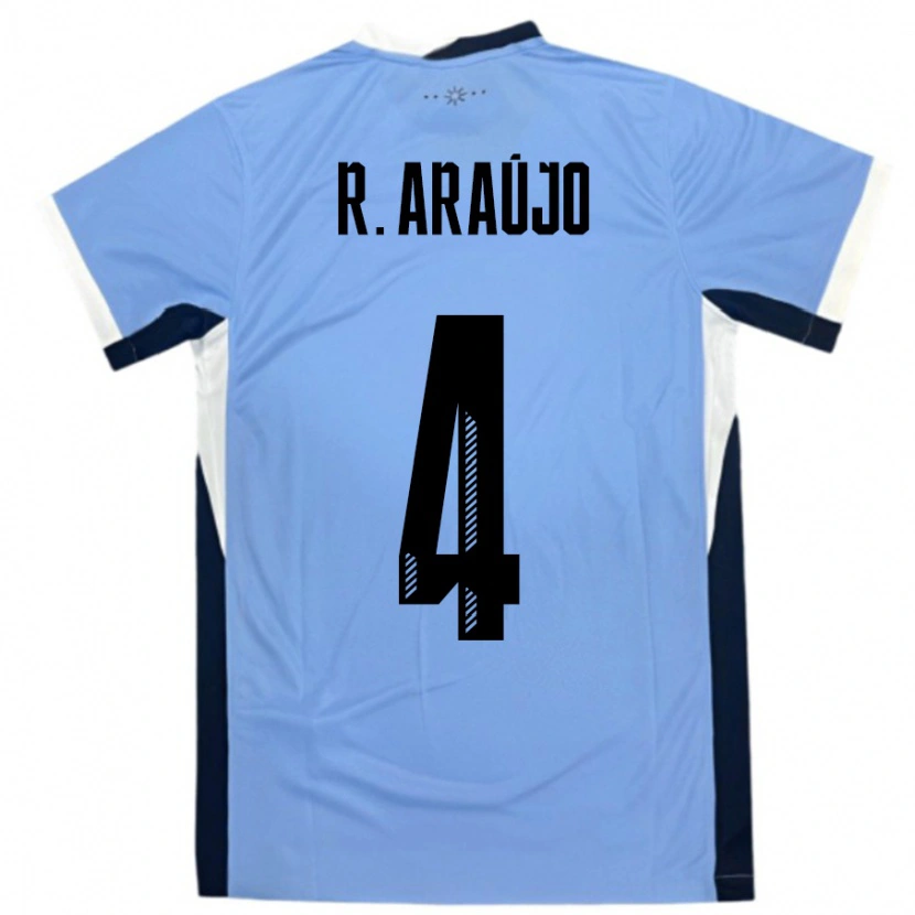 Danxen Kinder Uruguay Ronald Araujo #4 Weiß Schwarz Heimtrikot Trikot 24-26 T-Shirt