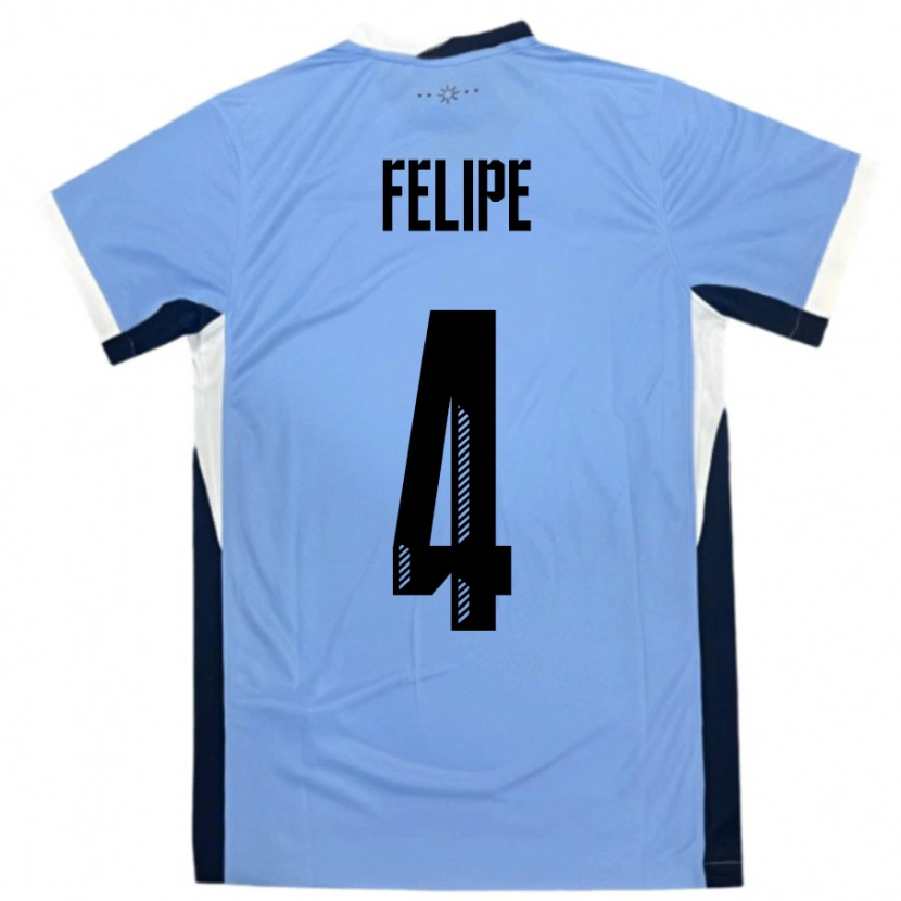 Danxen Kinder Uruguay Laura Felipe #4 Weiß Schwarz Heimtrikot Trikot 24-26 T-Shirt