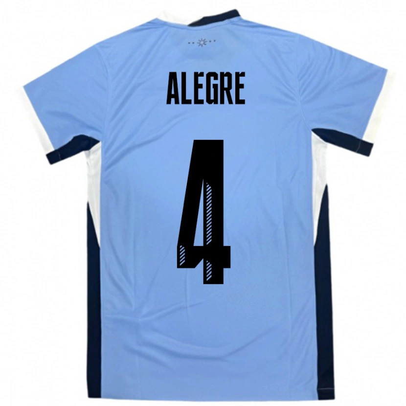 Danxen Kinder Uruguay Ignacio Alegre #4 Weiß Schwarz Heimtrikot Trikot 24-26 T-Shirt