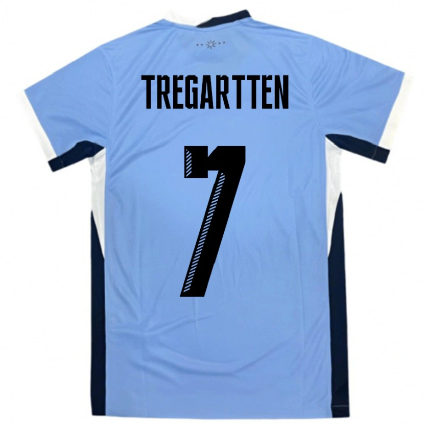 Danxen Kinder Uruguay Stephanie Tregartten #7 Weiß Schwarz Heimtrikot Trikot 24-26 T-Shirt