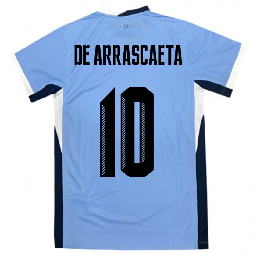 Danxen Kinder Uruguay Giorgian De Arrascaeta #10 Weiß Schwarz Heimtrikot Trikot 24-26 T-Shirt