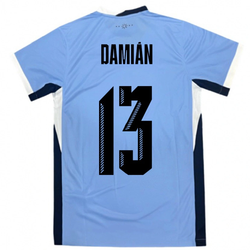 Danxen Kinder Uruguay Damian Suarez #13 Weiß Schwarz Heimtrikot Trikot 24-26 T-Shirt