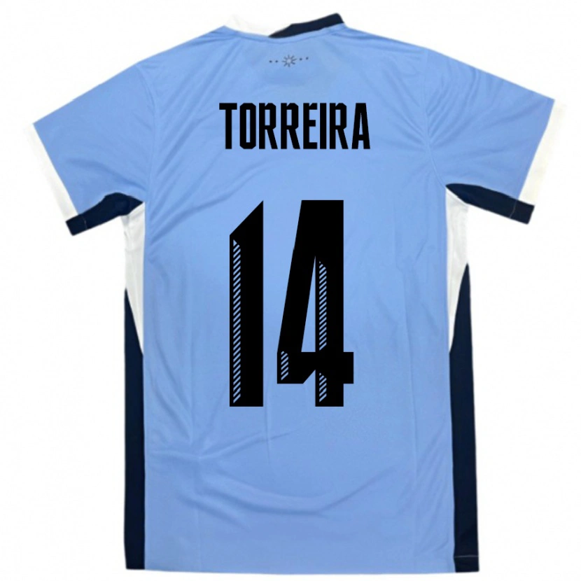 Danxen Kinder Uruguay Lucas Torreira #14 Weiß Schwarz Heimtrikot Trikot 24-26 T-Shirt
