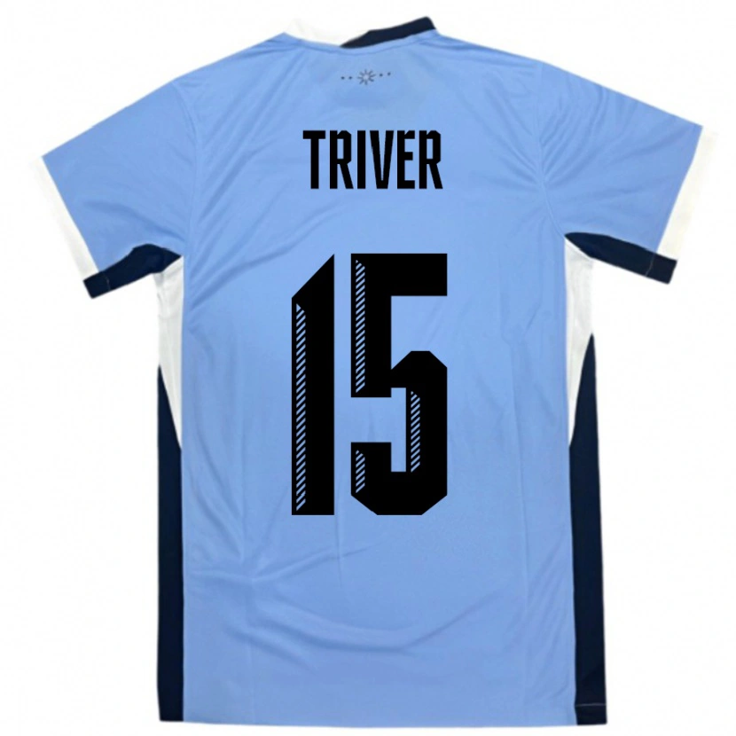 Danxen Kinder Uruguay Francisco Triver #15 Weiß Schwarz Heimtrikot Trikot 24-26 T-Shirt