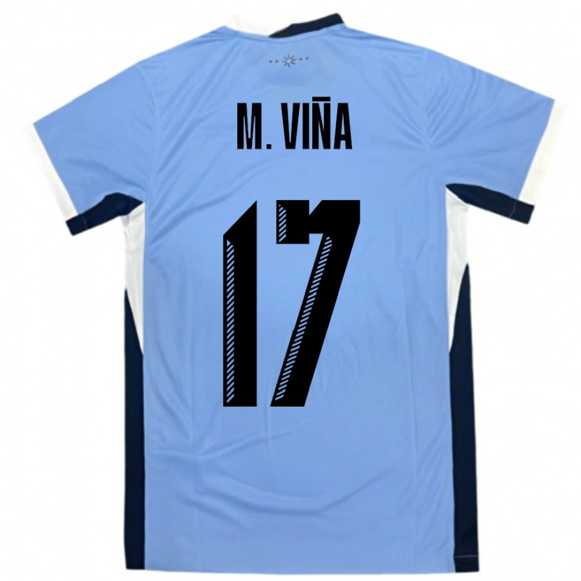 Danxen Kinder Uruguay Matias Vina #17 Weiß Schwarz Heimtrikot Trikot 24-26 T-Shirt