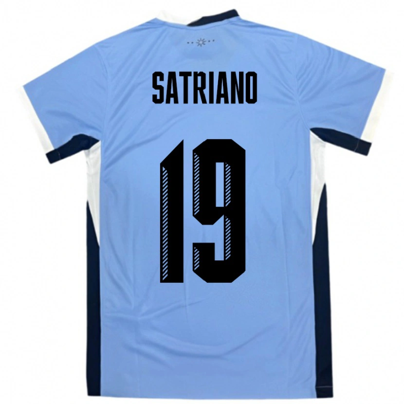 Danxen Kinder Uruguay Martin Satriano #19 Weiß Schwarz Heimtrikot Trikot 24-26 T-Shirt