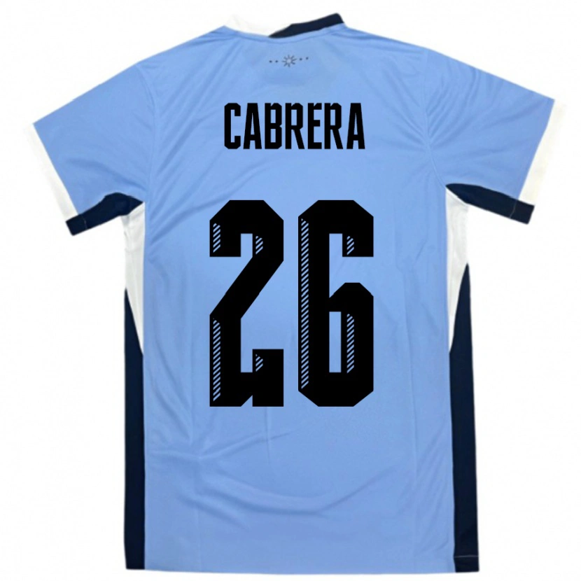 Danxen Kinder Uruguay Leandro Cabrera #26 Weiß Schwarz Heimtrikot Trikot 24-26 T-Shirt