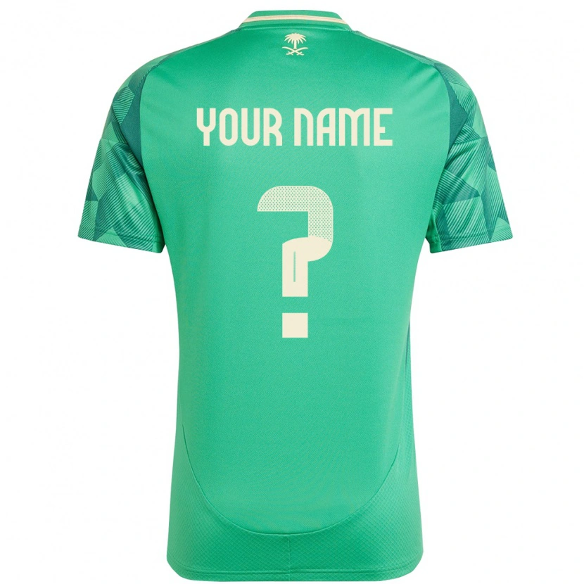 Danxen Kinder Saudi-Arabien Ihren Namen #0 Grün Heimtrikot Trikot 24-26 T-Shirt