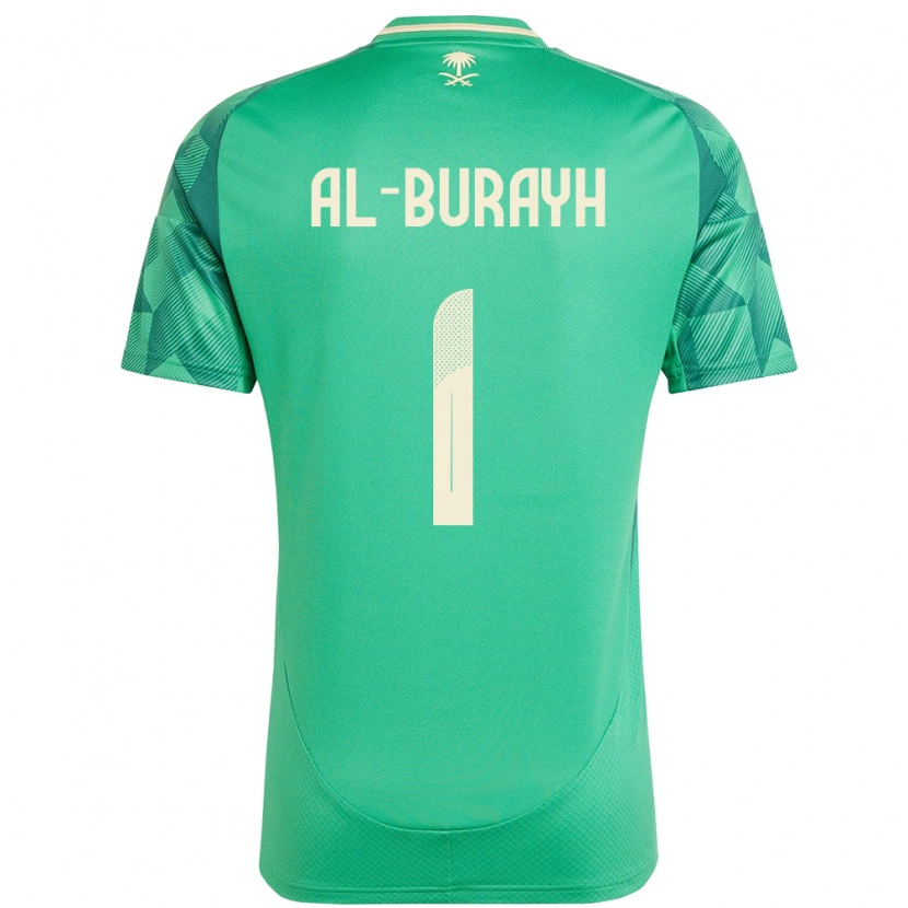Danxen Kinder Saudi-Arabien Mahmoud Al-Burayh #1 Grün Heimtrikot Trikot 24-26 T-Shirt