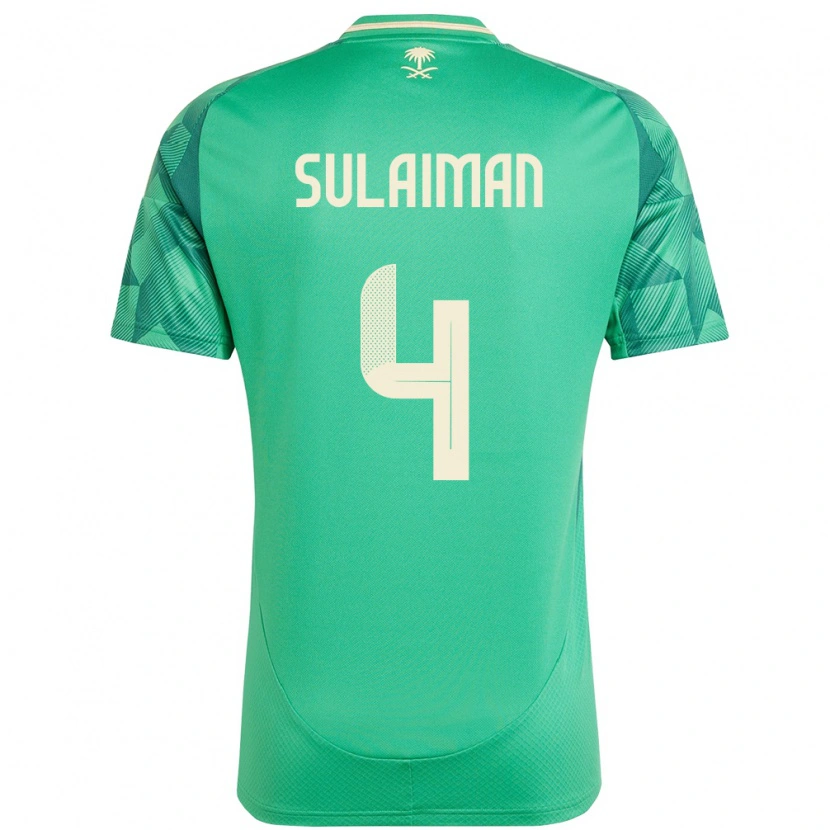 Danxen Kinder Saudi-Arabien Mohammed Sulaiman #4 Grün Heimtrikot Trikot 24-26 T-Shirt