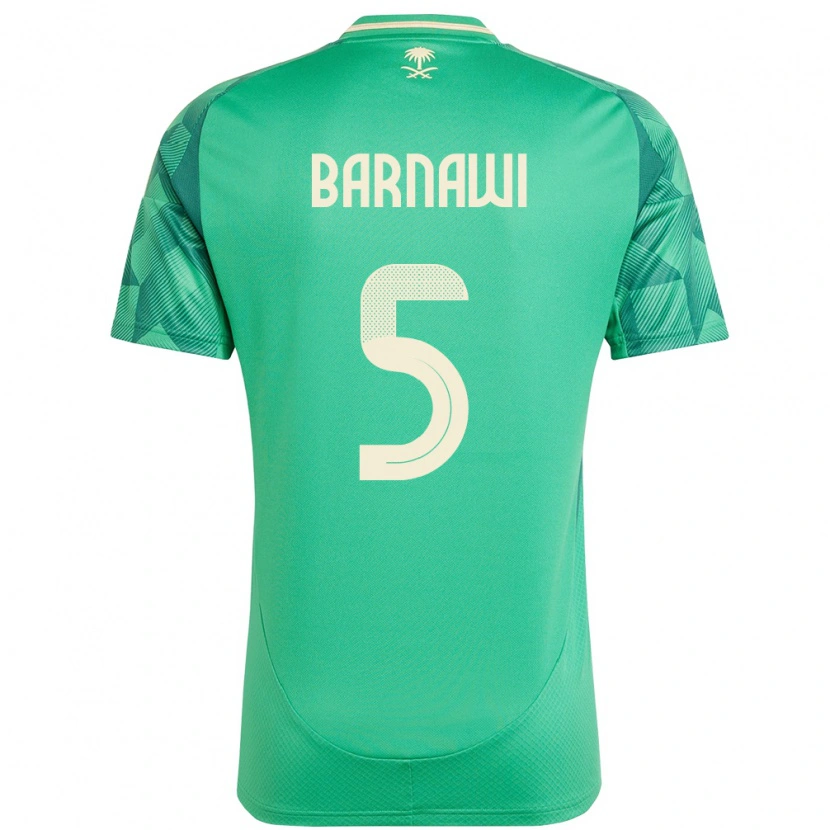 Danxen Kinder Saudi-Arabien Mohammed Barnawi #5 Grün Heimtrikot Trikot 24-26 T-Shirt