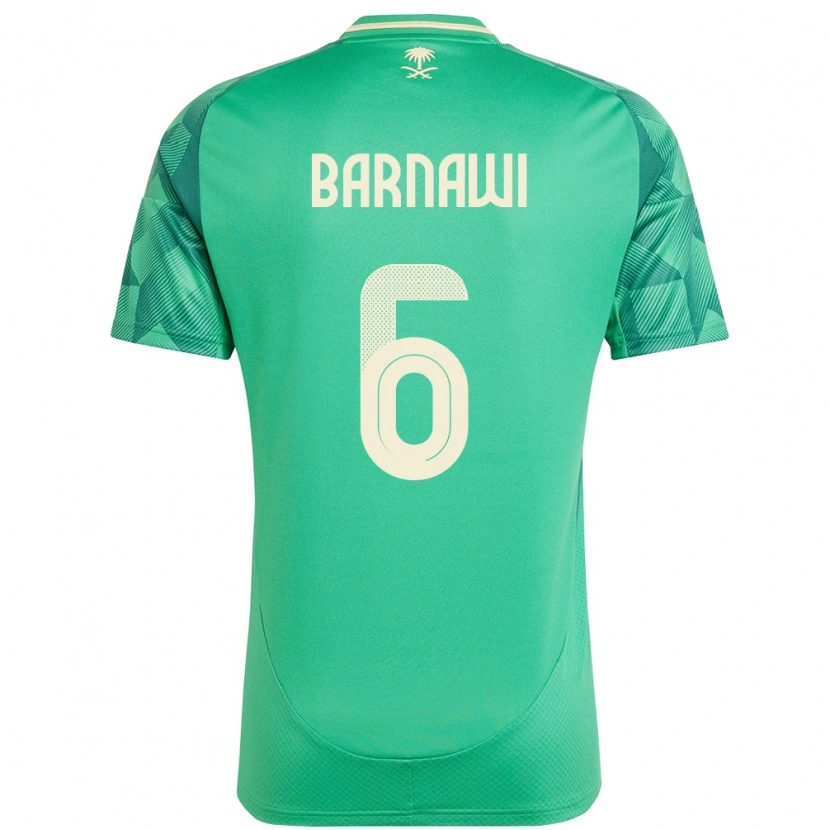 Danxen Kinder Saudi-Arabien Saleh Barnawi #6 Grün Heimtrikot Trikot 24-26 T-Shirt