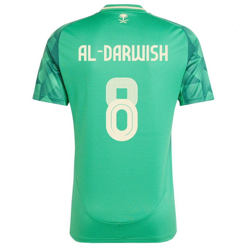 Danxen Kinder Saudi-Arabien Mohammed Al-Darwish #8 Grün Heimtrikot Trikot 24-26 T-Shirt