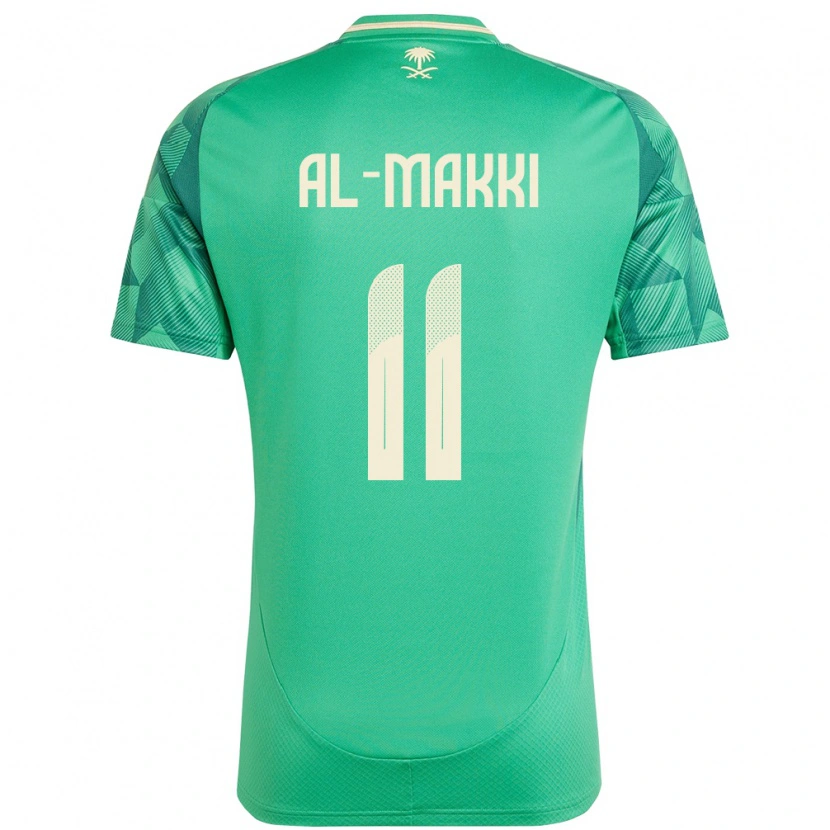 Danxen Kinder Saudi-Arabien Ali Al-Makki #11 Grün Heimtrikot Trikot 24-26 T-Shirt