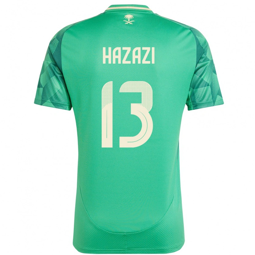 Danxen Kinder Saudi-Arabien Bassam Hazazi #13 Grün Heimtrikot Trikot 24-26 T-Shirt