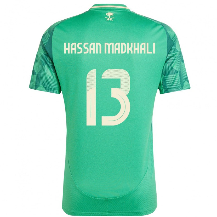 Danxen Kinder Saudi-Arabien Mohammed Hassan Madkhali #13 Grün Heimtrikot Trikot 24-26 T-Shirt