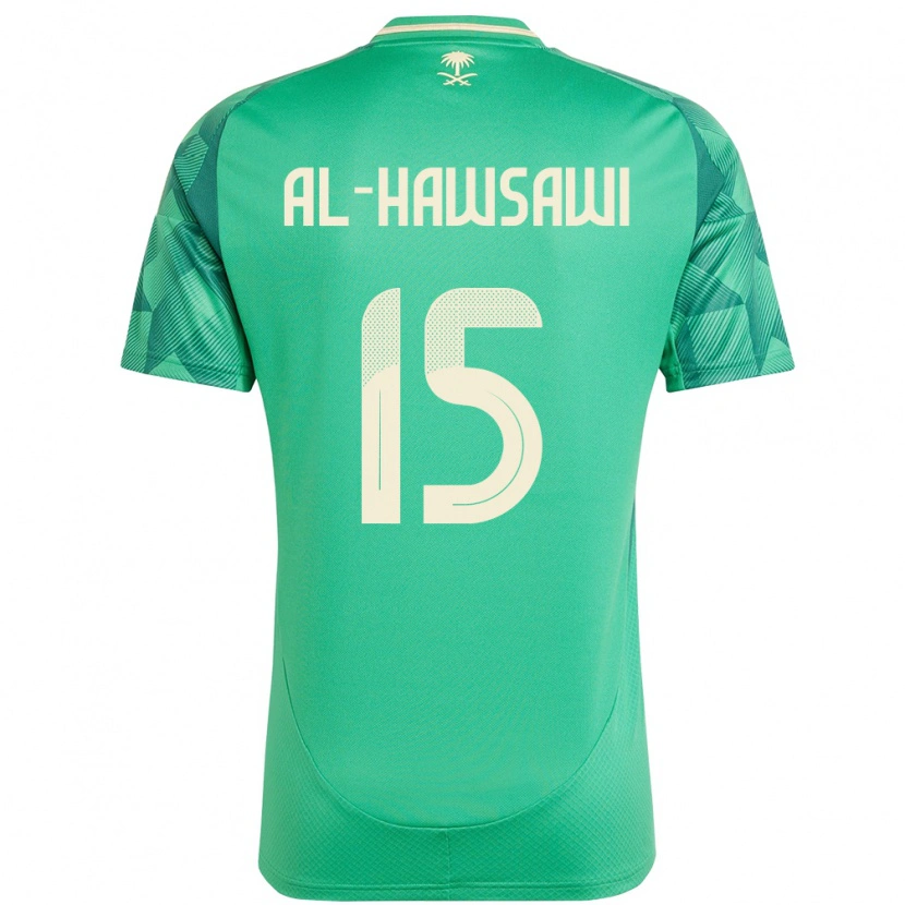 Danxen Kinder Saudi-Arabien Suhayb Al-Hawsawi #15 Grün Heimtrikot Trikot 24-26 T-Shirt