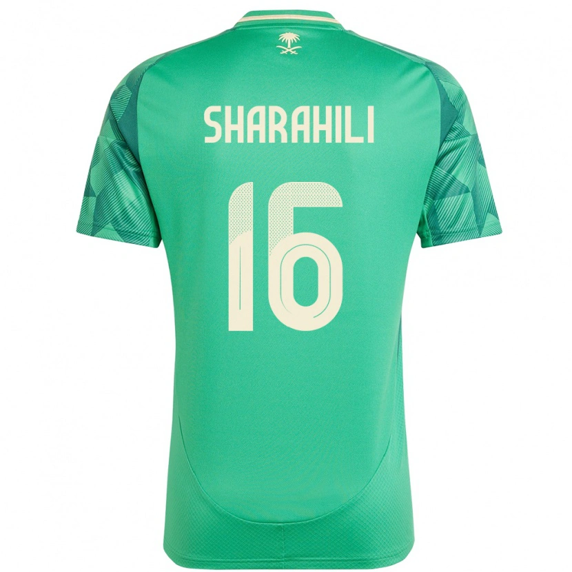 Danxen Kinder Saudi-Arabien Khalid Mashhour Sharahili #16 Grün Heimtrikot Trikot 24-26 T-Shirt